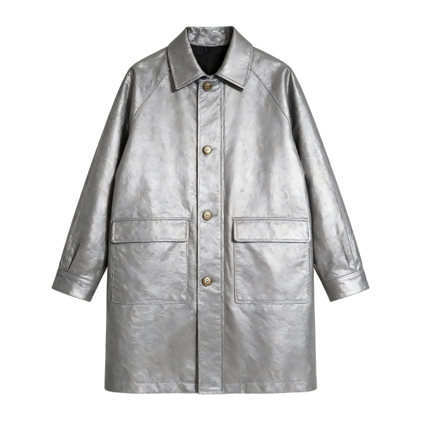 Metallic Silver Coat