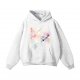 Gray Hoodie with Watercolor Geometric Print – Artistic Casual Daily Wear