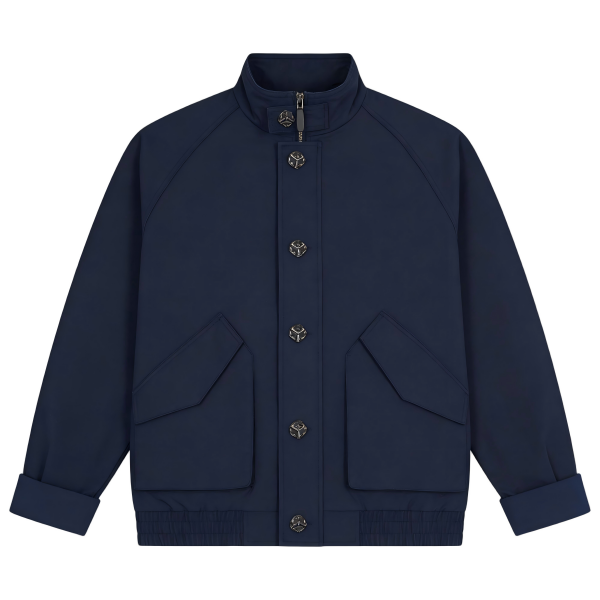 Navy Blue Button-Up Jacket